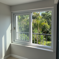 Fenêtre coulissante horizontale BOCHARM, verre double vitrage trempé standard, design grille moderne, utilisation hôtelière, UPVC, certifiée Energy Star