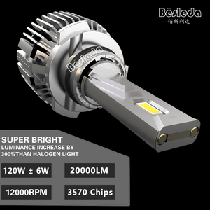 Alta calidad 120W 20000LM 2 cobre rojo H1 H3 H4 H7 H11 accesorios de luz de coche 9004 9007 mejor <span class=keywords><strong>precio</strong></span> faro LED - Product Image 2