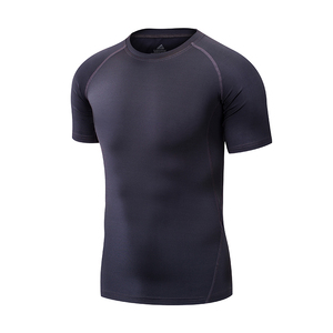 100% Polyester Color Blocking Shirts <b>Men</b> Training Tee Quick Drying <b>Stretch</b> Fabric Gym Athletic Casual Shirts with Round Neck - Product Image 5