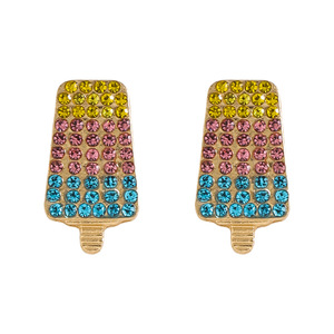 2025 goreal New Arrival phụ nữ đồ trang sức thời trang thể thao hợp kim mạ bóng theo chủ đề bông tai với vui tươi Icecream quyến rũ điểm nhấn - Product Image 6