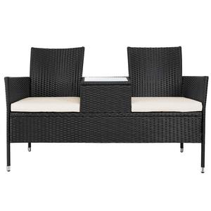 Wholesale Garden Double Chair <strong>Outdoor</strong> Furniture Patio Rattan Wicker <strong>love</strong> <strong>Seat</strong> with Center Table for Garden - Product Image 3
