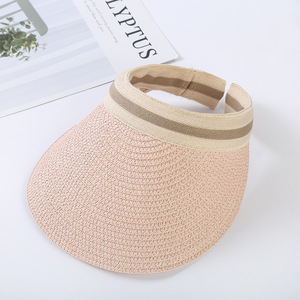 Usine en vrac papier extérieur large Prim pare-soleil chapeau de <span class=keywords><strong>plage</strong></span> personnalisé marque privée visière casquette deux tons couleur - Product Image 6