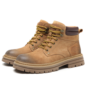 Bottes Martin élégantes pour hommes de haute qualité en cuir véritable automne hiver prix bon marché hauteur de la cheville doublure en daim Type de fermeture à lacets - Product Image 1