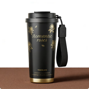 Tasse à café isotherme sous vide 500 ml avec procédé de marquage à chaud 3D, intérieur en acier inoxydable 316L avec revêtement céramique, couvercle en PP compatible alimentaire - Product Image 1