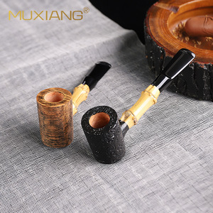 Muxiang Wooden Smoking Pipes Bent Type 9mm Filter Handcrafted Tobacco Pipe - Product Image 4