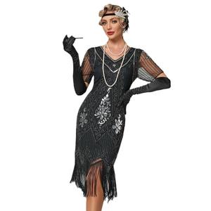 <span class=keywords><strong>Robe</strong></span> Flapper à Col en Dentelle Great Gatsby 332 - <span class=keywords><strong>Robe</strong></span> des Années <span class=keywords><strong>20</strong></span> pour Femmes <span class=keywords><strong>avec</strong></span> <span class=keywords><strong>Manches</strong></span> - Costume des Années <span class=keywords><strong>20</strong></span> - Product Image 5