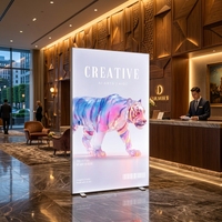 Boîte à lumière rectangulaire en aluminium légère sans outil, haute luminosité, LED, autoportante, résistante à l'eau, pour affichage de posters