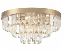 Lustre minimaliste en acier, luminaire transfrontalier en cristal transparent, plafonnier encastré AC, CRI 90 élevé, garantie 5 ans, chambre à coucher