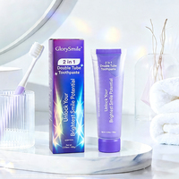 Dentifrice de voyage innovant à double chambre et double tube, formule menthe 2-en-1, sérum blanchissant et pâte nettoyante douce pour la marque 2