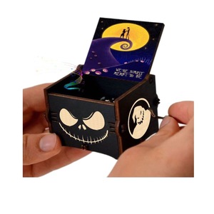 DAMAI Melody This Is Halloween Decoración para el Hogar Caja Musical de Madera Grabada con Diseño de Halloween Regalo para Niños y Niñas San Valentín Navidad - Product Image 5