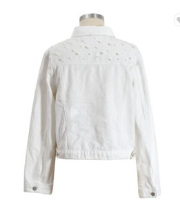Giacca di Jeans con Perline per Donna Taglie Forti Xs-5xl, Cappotto con Maniche Lunghe e Diamanti, Giacca Larga Blu Chiaro Stile Studentessa - Product Image 6