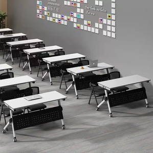 Modern U-Shaped Folding Desk for <b>Reading</b> Room Mobile School Classroom Table with <b>Chair</b> for Conference Room Training - Product Image 6