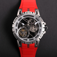 Herren Skelett-Tourbillon-Uhr mit Titangehäuse, Mechanisches Handaufzugswerk, Luxuriöse Sportuhr