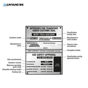 Producto Popular: Piezas y Accesorios para Contenedores de Envío ISO, Placa CSC de Acero Inoxidable Anticorrosiva para Contenedores - Product Image 4
