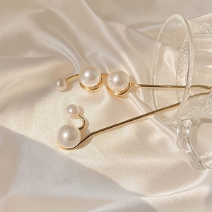 Elégant <span class=keywords><strong>Chignon</strong></span> Pins Updo Baguettes <span class=keywords><strong>Perle</strong></span> Minimaliste Bâtonnets de Cheveux en Métal pour Brioches Épingle à Cheveux Chinois - Product Image 4