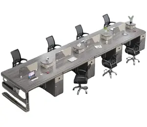 상업용 사무실 가구 현대 직원 워크 스테이션 칸막이 모듈 식 2, 4, 6 좌석 작업 책상 테이블