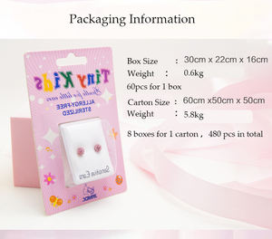 Moda Micro pavé in rame 24K placcato oro senza cambiare colore orecchini orecchie borchia piccoli gioielli per bambini - Product Image 4