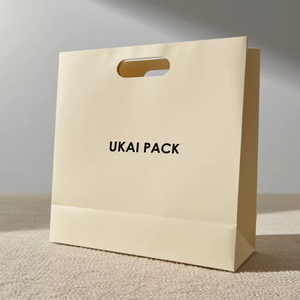 Sacs en papier kraft noir recyclables avec poignées découpées pour bijoux, colliers, bagues, emballages cadeaux de boutique, petits sacs de shopping personnalisés avec logo - Product Image 4