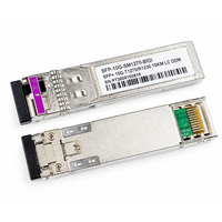 SFP+ 10G BiDi 1270/1330nm 10km LC WDM SFP BiDi Modul Transceiver Serat Tunggal untuk Switch Ethernet Kompatibel dengan Cisco, HW.