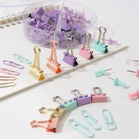 Macaron couleur taille longue queue pince multifonctionnelle combinaison machaon pince trombone broche poussoir quatre grille ensemble de papeterie