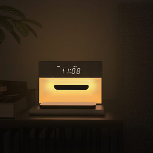 4 trong 1 đồng hồ báo thức RGB LED ánh sáng <span class=keywords><strong>Bluetooth</strong></span> <span class=keywords><strong>Speaker</strong></span> với 15 Wát không dây sạc trạm - Product Image 4