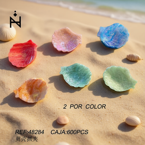 Fermagli per capelli Tl Shell 6 cm in resina, colori assortiti, alta qualità, stile casual da donna, confezione in cartone. - Product Image 2