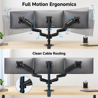 Support de profil pour trois moniteurs, bras de montage de télévision caché au plafond, pinces rectangulaires hydrauliques, double Yuxu Ergo Ergotron lx simple 34 pouces