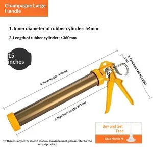 Pistolet à colle adhésive et mastic manuel en aluminium rouge de 600 ml pour bricolage et OEM, avec buses coniques - Product Image 5