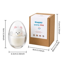 Bougie parfumée artisanale haut de gamme dans un bocal en verre en forme de coquille d'œuf avec couvercle, esthétique animale mignonne, pour la décoration de bureau, cadeau