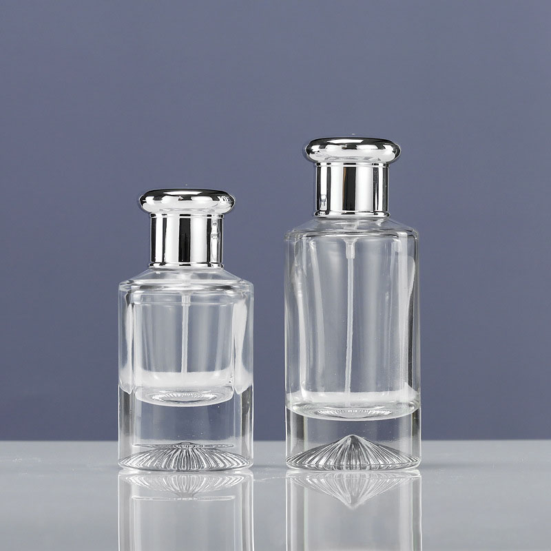 Clear glass bottle+spray+ cap