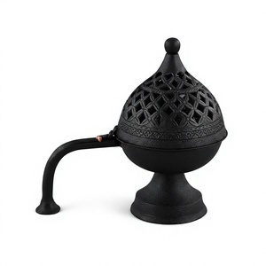 Encensoir en fer fait main avec motif en treillis pour usage religieux, brûleur d'encens toutes saisons en promotion - Product Image 1