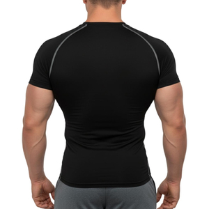 Camiseta Deportiva de Compresión Transpirable Personalizada de Media Manga para Hombre, Ropa Deportiva de Alta Calidad para Gimnasio, Camiseta Informal para Hombre - Product Image 3