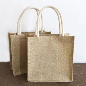 Wholesale Plain Hessian Shopper <b>Bag</b> Custom Printed Large Natural Eco Friendly Burlap <b>Jute</b> <b>Shopping</b> Tote Beach <b>Bag</b> with Logos+ - Product Image 4