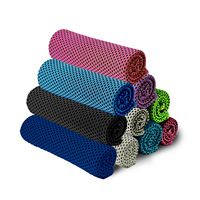 Serviette de sport pour enfants en soie glacée, style marathon, avec boucle – Rafraîchissante, légère, respirante et absorbante