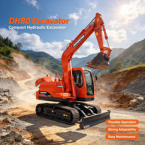 Miniescavatore Doosan DH80 da 8 tonnellate con motore, cambio e pompa - Macchina versatile per scavi, prodotta in Corea per lavori di servizio e in cantiere - Product Image 1