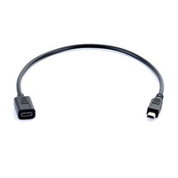 Câble adaptateur de charge de données USB mini mâle vers USB type C femelle en cuivre pur tressé