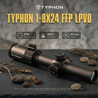 Lunette de chasse tactique TYPHON 1-8X24 FFP LPVO en alliage d'aluminium, étanche, réglable, haute qualité, verre ED rempli d'azote