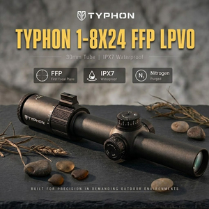 กล้องเล็งยุทธวิธี TYPHON 1-8x24 FFP LPVO ตัวเรือนอะลูมิเนียมอัลลอยด์ กันน้ำ ปรับได้ คุณภาพสูง สำหรับล่าสัตว์ เติมไนโตรเจน เลนส์ ED - Product Image 1