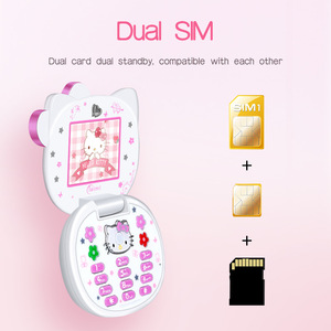 Telefono a Conchiglia K688 <span class=keywords><strong>Hello</strong></span> <span class=keywords><strong>Kitty</strong></span> Dual SIM, Adorabile Telefono Cartoon per Bambini, Mini Telefono, Regalo per Bambini - Product Image 5