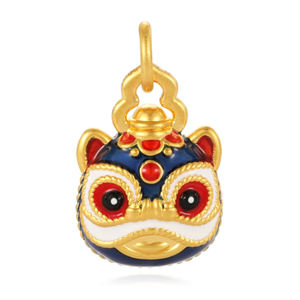 2025 lujo de gama alta estilo chino 24K 5D sólido dorado León forma colgante lindo estilo encanto para regalo - Product Image 1