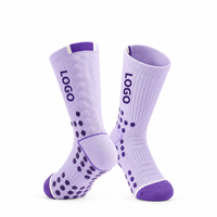 Chaussettes athlétiques mi-mollet à motif lettres d'été, avec logo personnalisé, grip coussiné et points en silicone compressifs