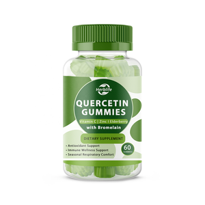 Private Label OEM Quercetin <b>Gummies</b> with Bromelain <b>Vitamin</b> C Zinc & Elderberry Respiratory Comfort Antioxidant & Immune Wellnes - Product Image 1