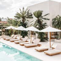 Chaises longues de loisirs en bois durables pour piscine extérieure plage jardin hôtel chaises longues pour meubles d'extérieur de jardin