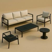 Meubles d'extérieur en aluminium de luxe, résistants aux intempéries, durables, écologiques, design postmoderne, ensemble de canapés en forme de L pour hôtels