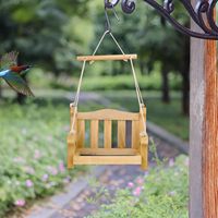 Mangeoire à oiseaux en forme de balançoire - Mangeoire Regency en forme de balançoire, mangeoire à oiseaux en bois en forme de banc pour accrocher à l'extérieur