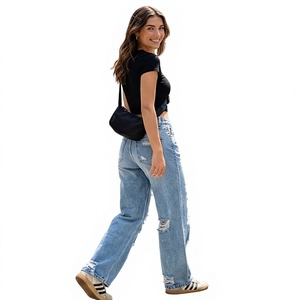 Jeans de mezclilla holgados y transpirables para mujer, estilo vintage desgastado con lavado ácido Y2K, de Summer High Street, en Star Figure Enterprises - Product Image 2