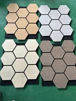 Décoration murale Art paramétrique 3d Panneaux muraux acoustiques hexagonaux en bois