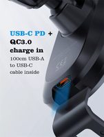 Support de charge sans fil LDNIO MW21-1 NOUVEAU, support de téléphone pour tableau de bord de voiture, chargeur sans fil 15W pour téléphone portable