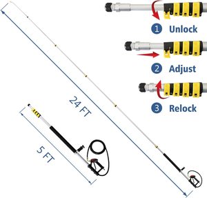 <span class=keywords><strong>Perche</strong></span> télescopique en aluminium de 20 pieds pour nettoyage de vitres en hauteur avec nettoyeur haute pression 4000 PSI - Product Image 2