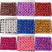 ODIS Promotion Exceptionnelle Roses Artificielles Scintillantes en Plastique Or Rouge Fleurs Éternelles Décoration de Fond pour Cabine Photo Réveillon du Nouvel An